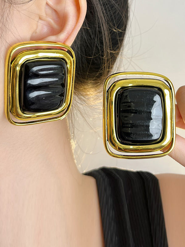 Boucles d'oreilles géométriques brillantes