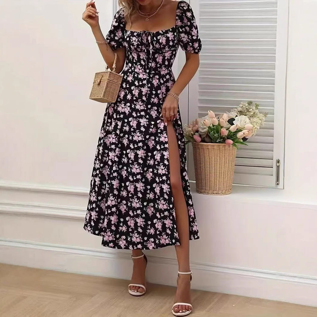 Flavia - Robe midi en dentelle florale pour le printemps