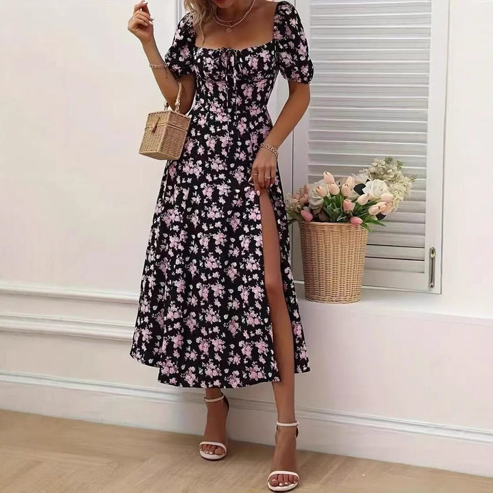 Flavia - Robe midi en dentelle florale pour le printemps