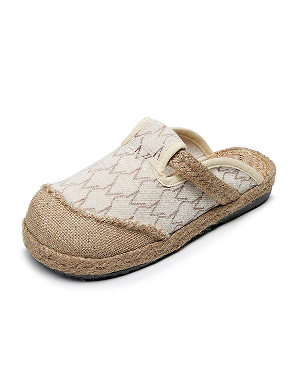 Chaussures décontractées rhombiques, chaussures plates, pantoufles