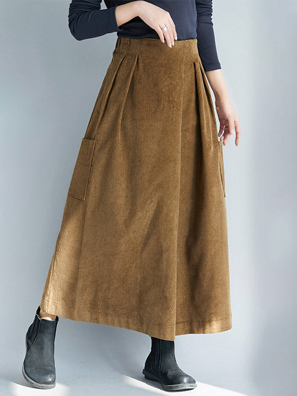Pantalon large en velours côtelé à fermeture éclair vintage super ample