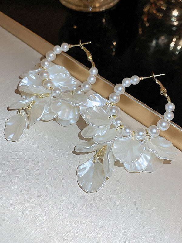 Boucles d'oreilles pendantes géométriques en forme de feuilles
