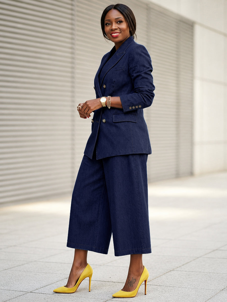 Veste boutonnée ample à empiècements, à manches longues, à col cranté, couleur unie