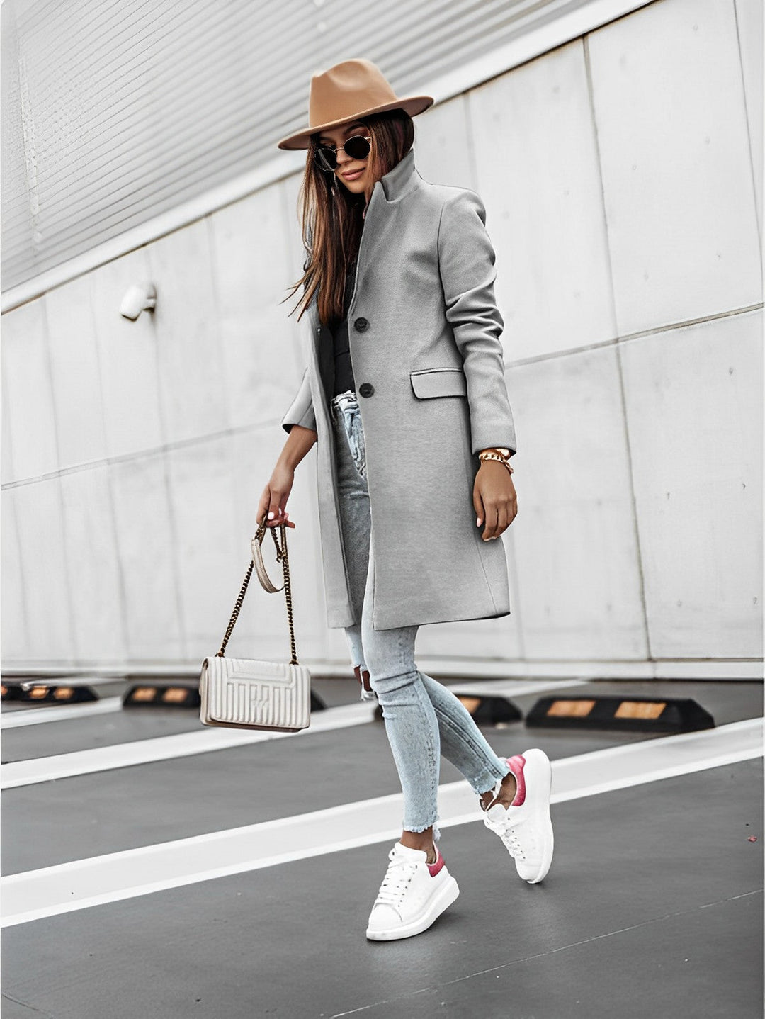 Manteau trench élégant long pour femmes