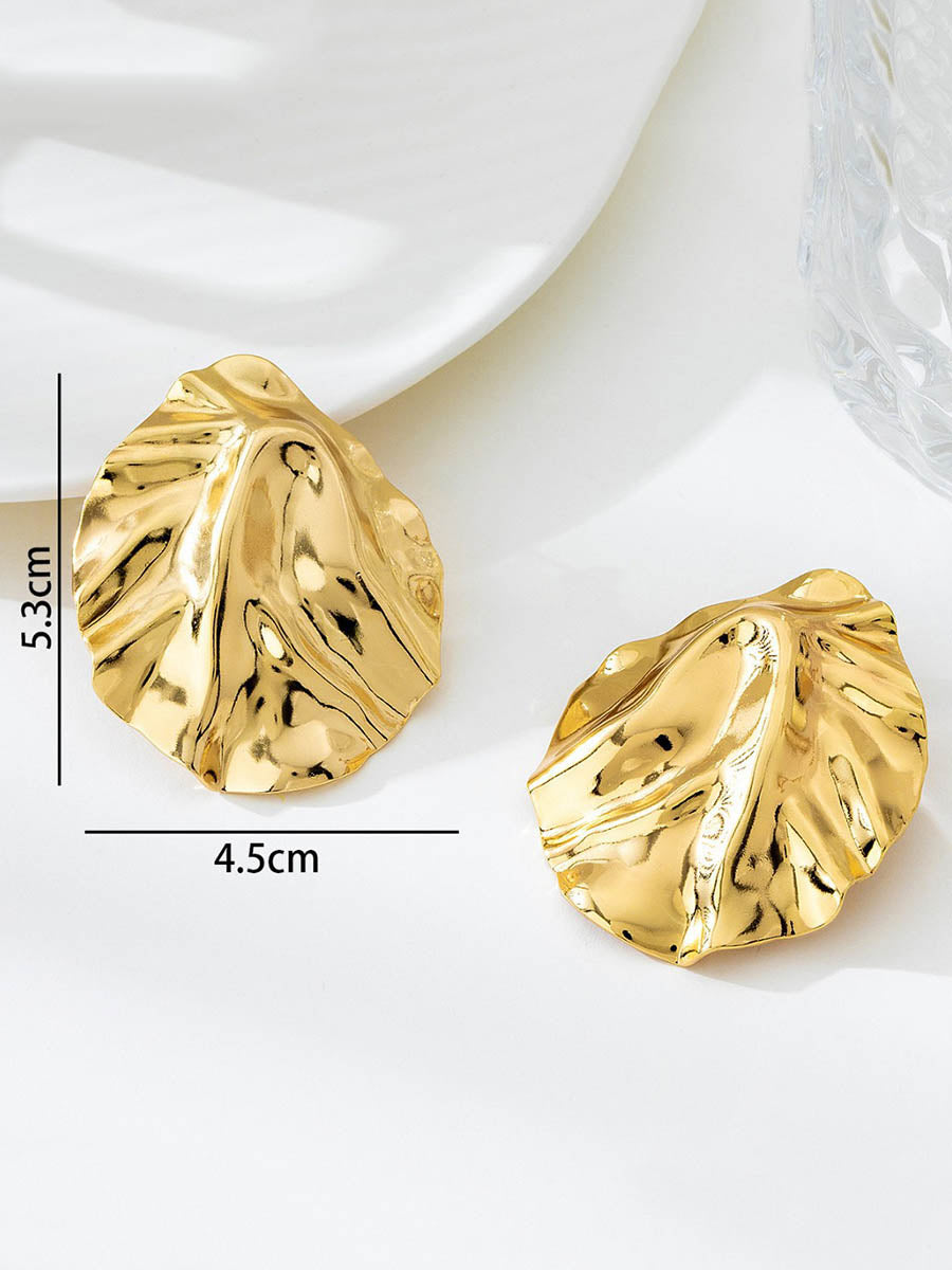 Boucles d'oreilles géométriques plissées brillantes