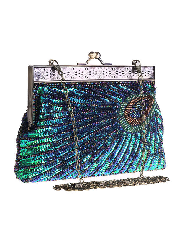 Sac à main de maquillage à paillettes géométriques urbaines 4 couleurs