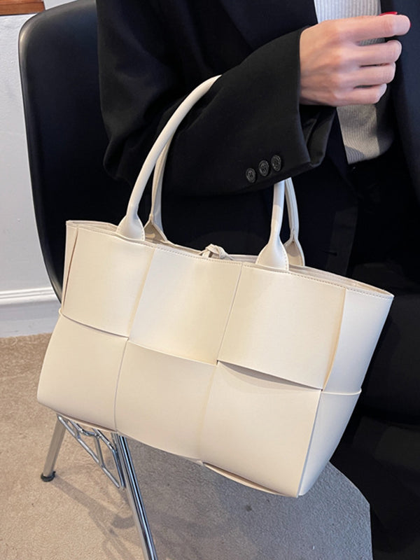Sacs à bandoulière tissés à empiècements de couleur unie