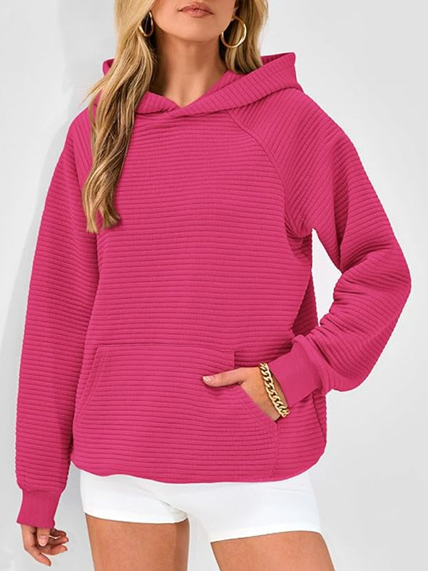 Capuche Manches Longues Poches Couleur Unie à empiècements Sweats à capuche Hauts