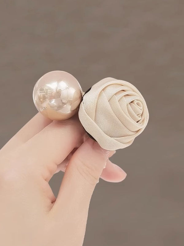Perles élastiques en forme de fleur plissées et brillantes, accessoires pour cheveux, élastique pour queue de cheval