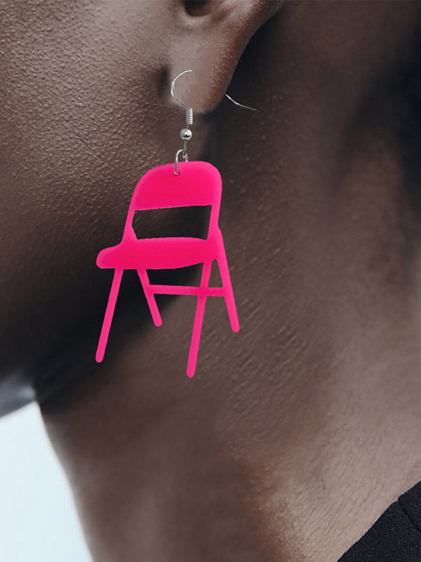 Boucles d'oreilles pendantes géométriques couleur unie