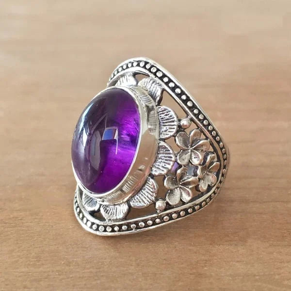 Bague Lila Edelstein Blume