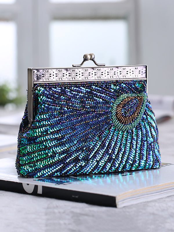 Sac à main de maquillage à paillettes géométriques urbaines 4 couleurs