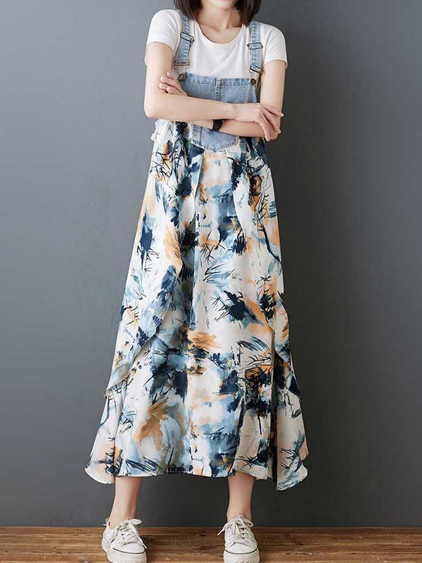 Robe longue ample à imprimé floral, grande taille, poches fendues, col Spaghetti, robe à bretelles