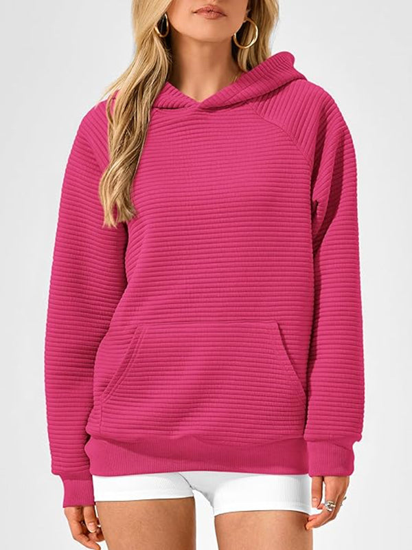 Capuche Manches Longues Poches Couleur Unie à empiècements Sweats à capuche Hauts