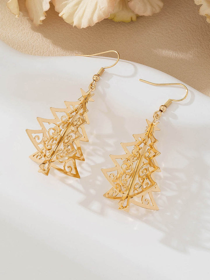 Accessoires de boucles d'oreilles en forme d'arbre géométrique