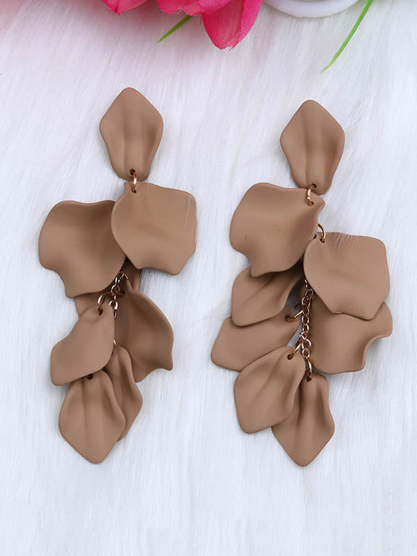 Boucles d'oreilles à chaîne, en forme de fleur