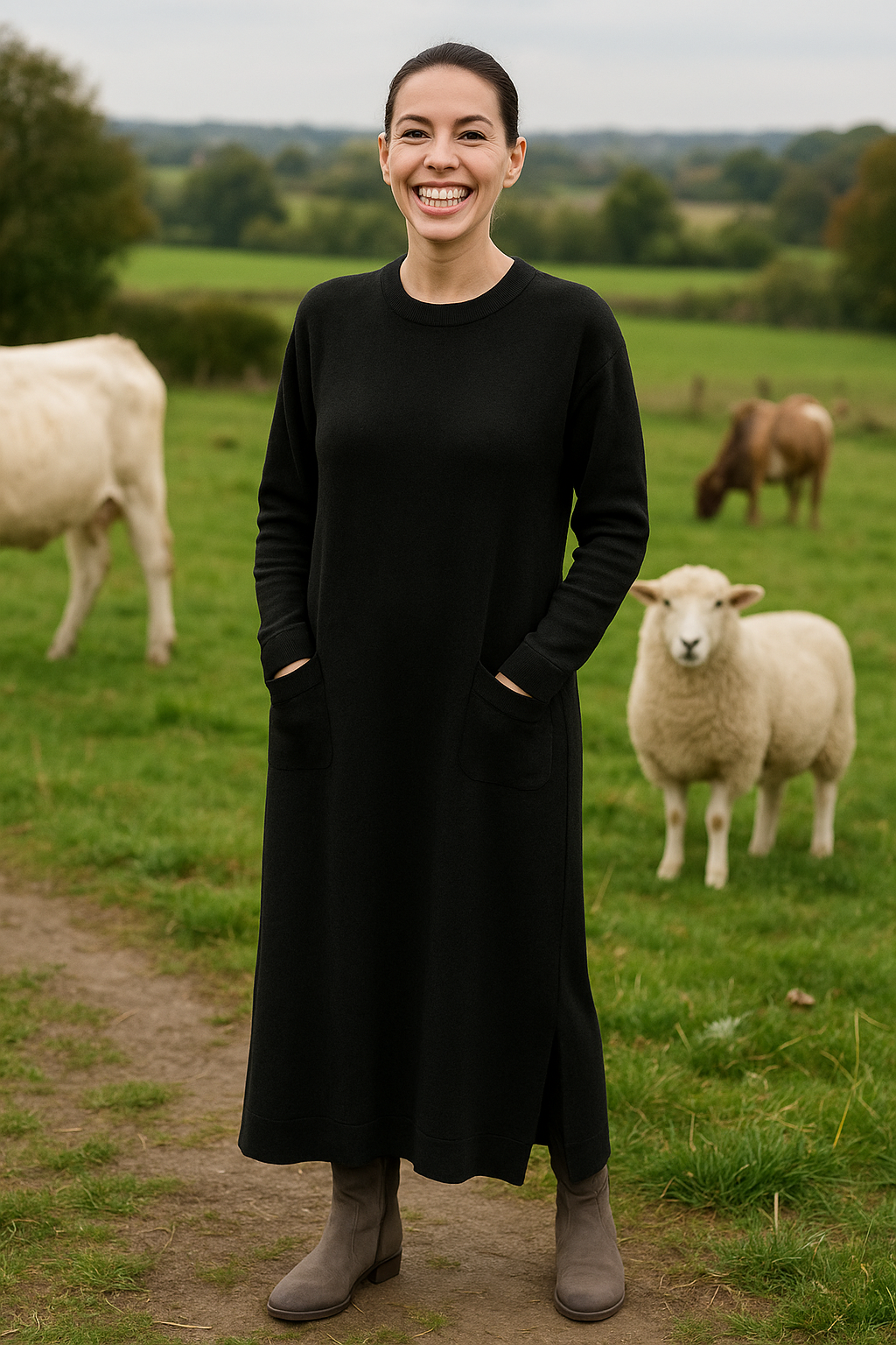 Liana – Robe maxi élégante pour les jours frais