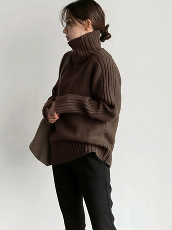 Pull simple à col roulé