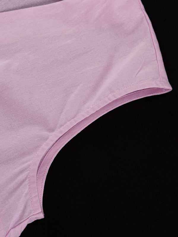 Ensemble deux pièces ample sans manches plissé à col en v + pantalon