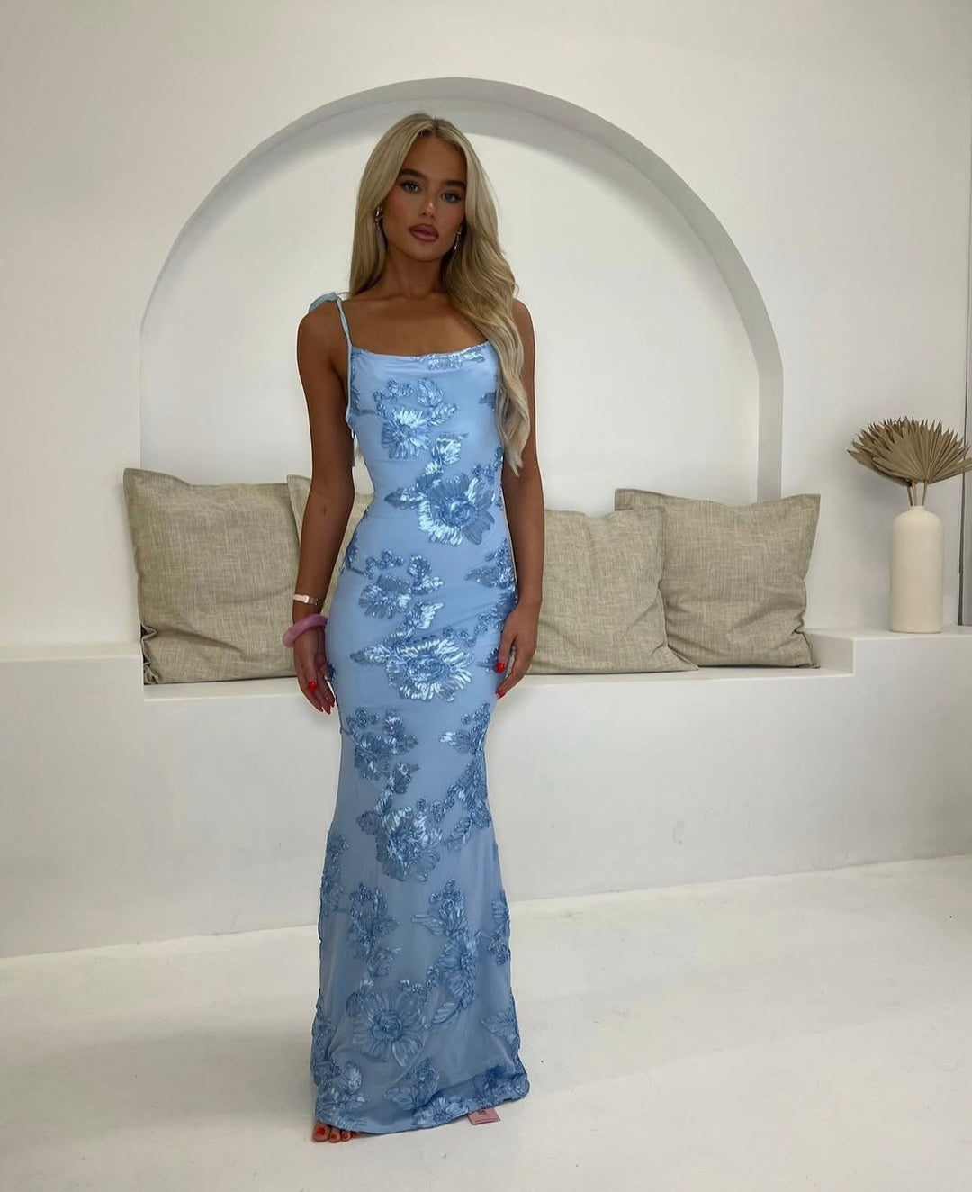 LILY - Robe maxi florale avec bretelles réglables