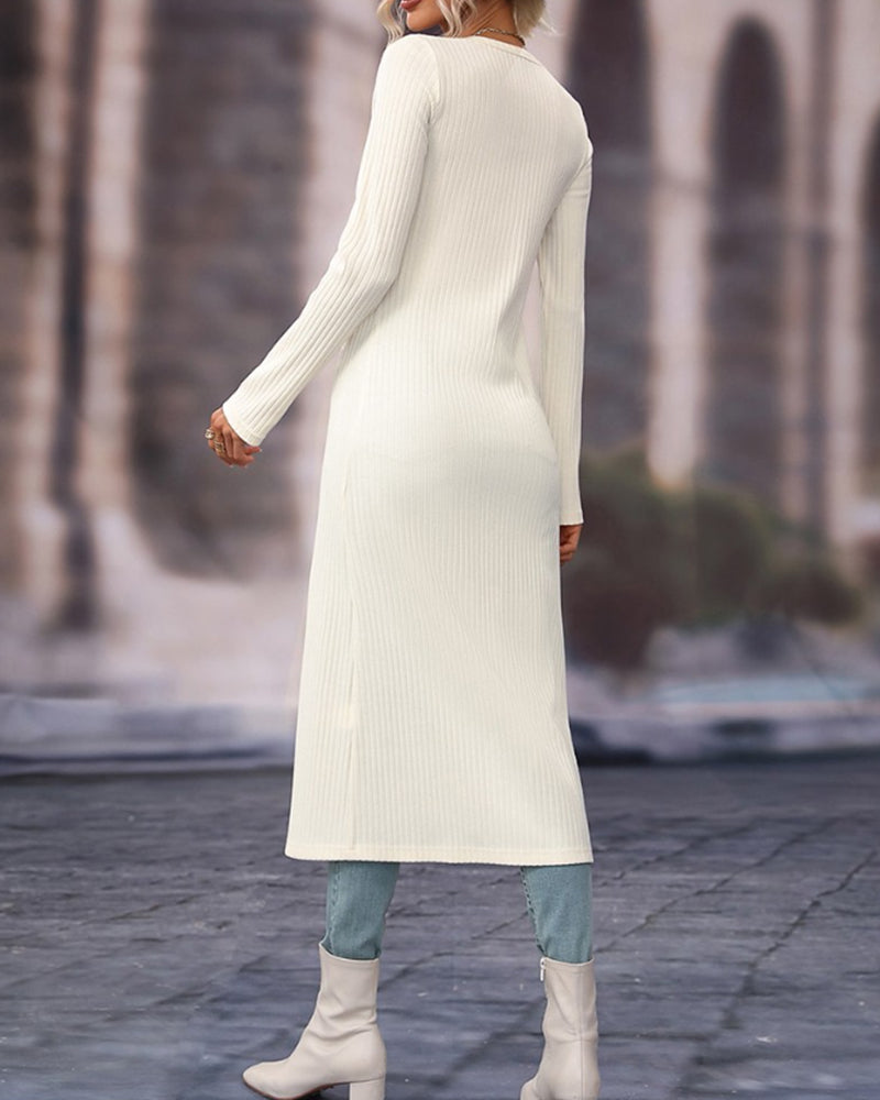 Manteau long en tricot pour femmes