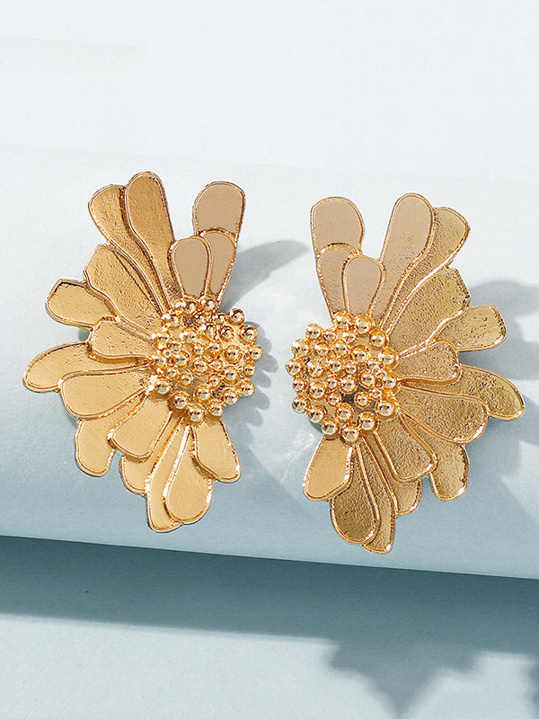 Boucles d'oreilles fleur en alliage vintage