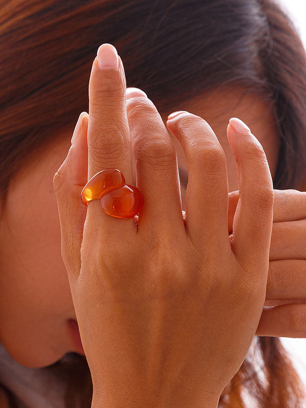 Bague géométrique couleur unie