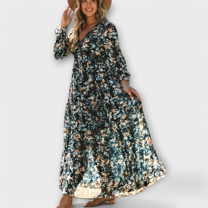 Lillian | Robe maxi romantique et transparente avec design floral