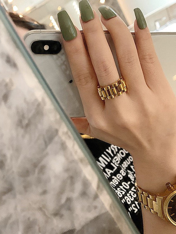 Bague originale simple et cool de couleur unie