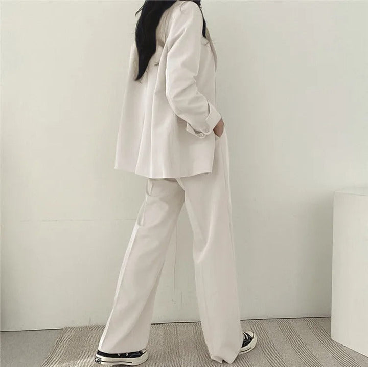 Costume Pantalon Femme Coupe Loose Blazer Baggy