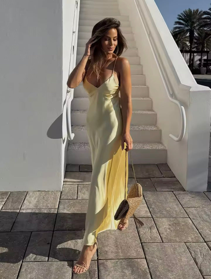 Nikka - Robe Maxi en Satin Long