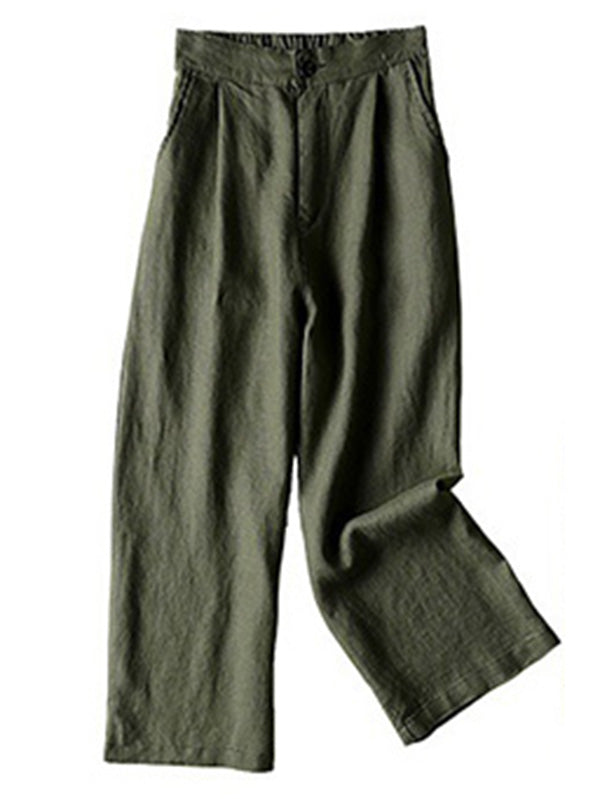 Pantalon ample décontracté à jambes larges de grande taille, ligne 5 couleurs