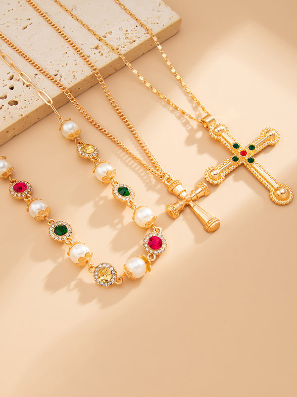 Collier superposé à pompons