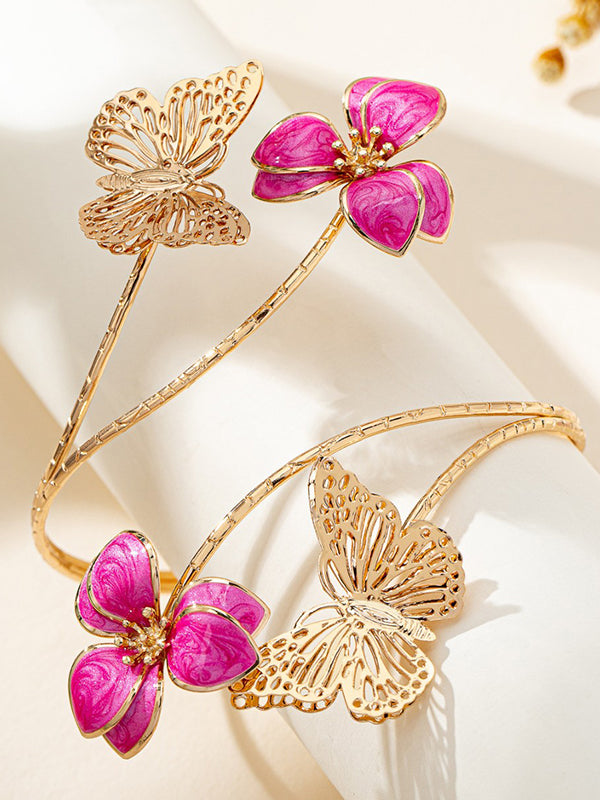 Accessoires de brassard réglables en forme de fleur en forme de papillon