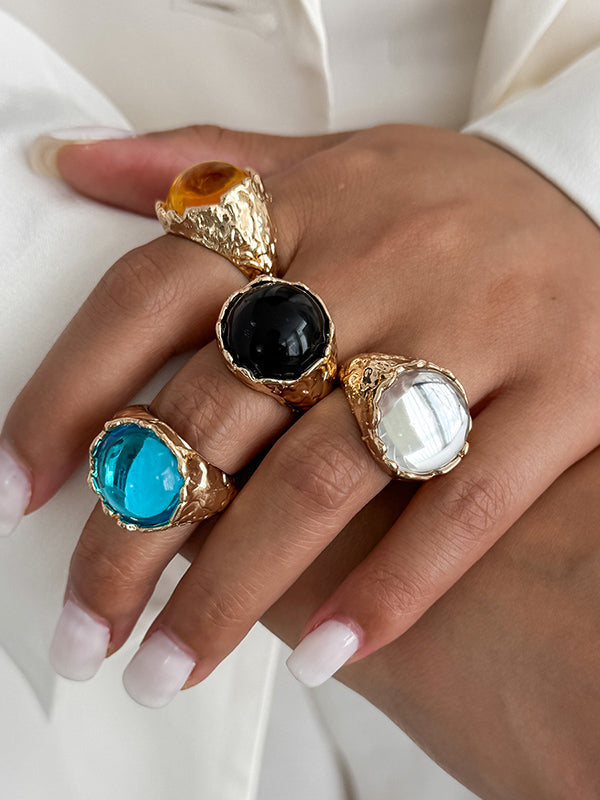Bague géométrique à strass