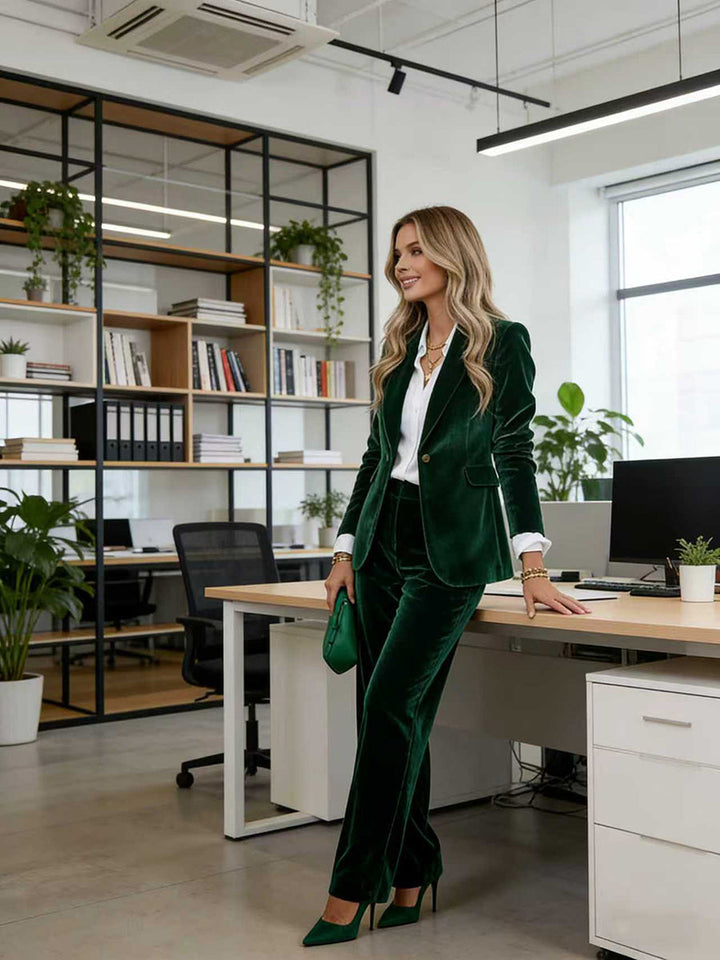 Veste boutonnée à manches longues, à col cranté, couleur unie