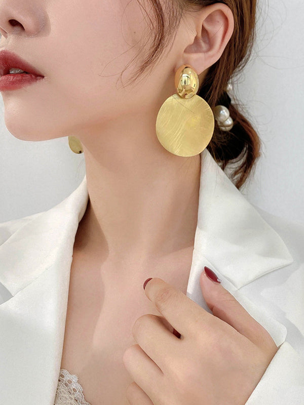 Boucles d'oreilles géométriques couleur unie