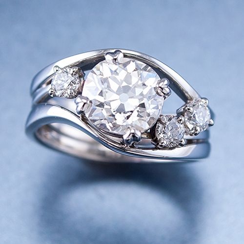 Bague Vintage en Argent avec Diamants