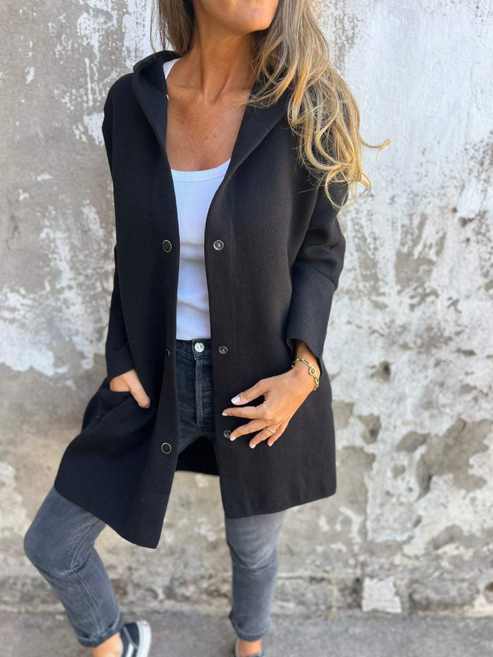 Élégante et confortable veste en tricot d'automne avec capuche pour femmes