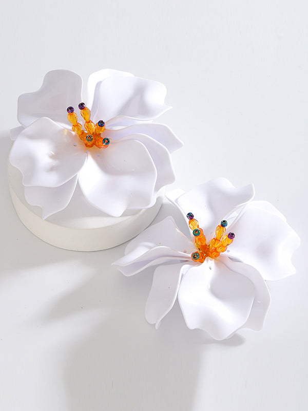Boucles d'oreilles pendantes en forme de fleur