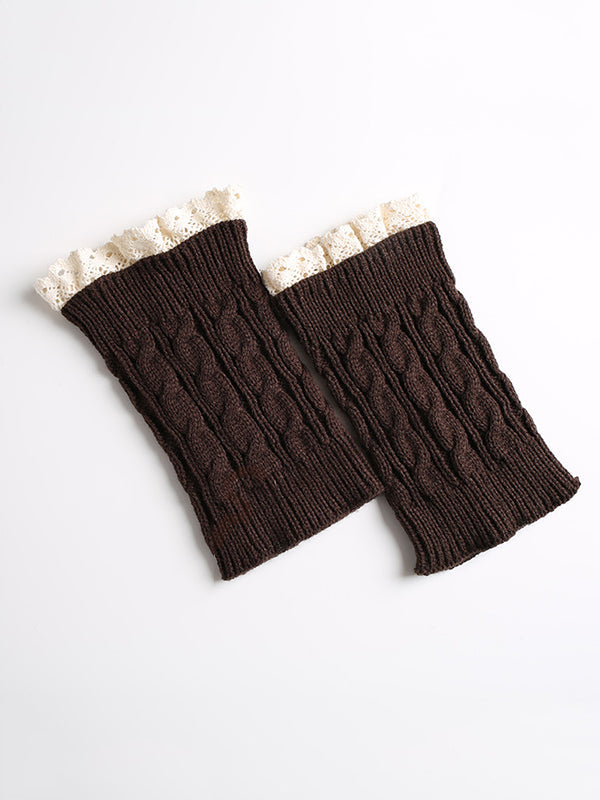 Jambières chaudes ajourées en jacquard