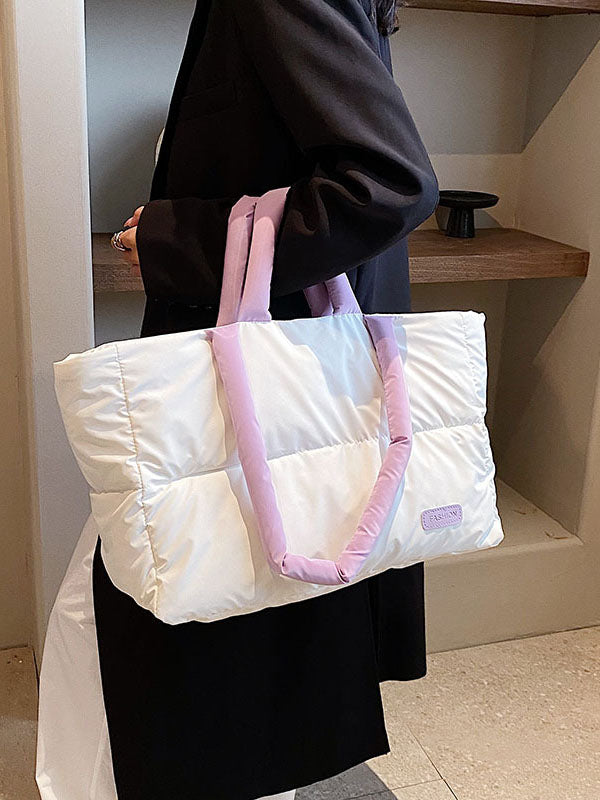 Sac cabas matelassé à empiècements