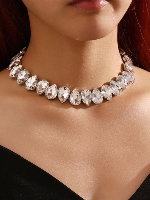 Collier à chaîne, à strass