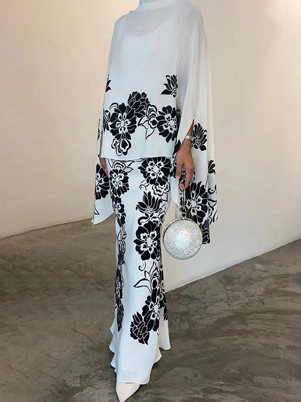 Jupe ample taille haute, à imprimé floral
