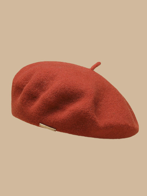 Béret rétro artistique, couleur unie