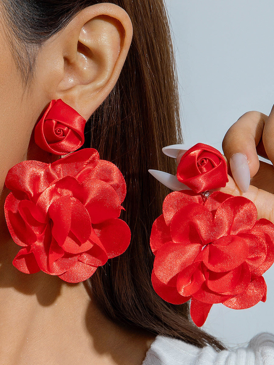 Boucles d'oreilles pendantes en forme de fleur