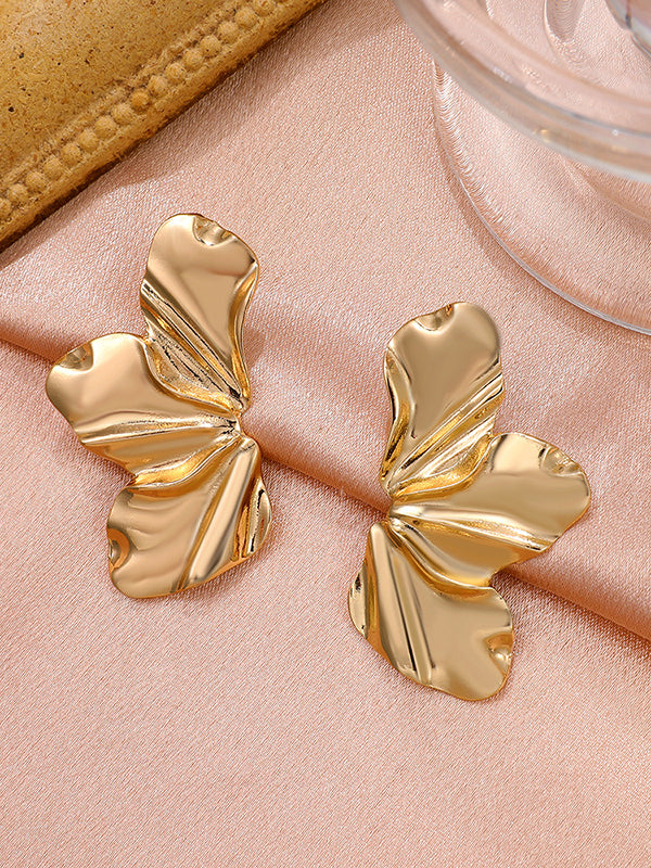 Boucles d'oreilles en forme de fleur, couleur unie