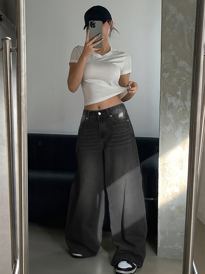 Jeans Baggy Femme | Coupe Ample Avec Taille Haute