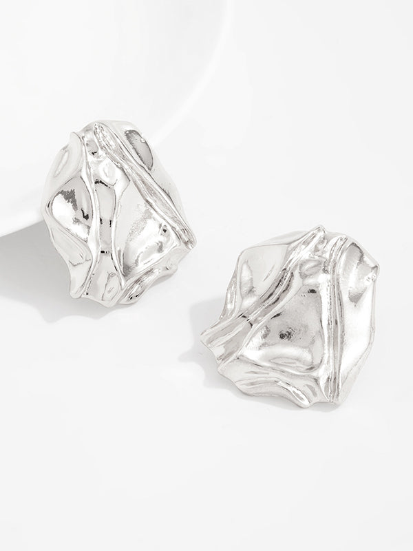 Boucles d'oreilles brillantes à coupe irrégulière