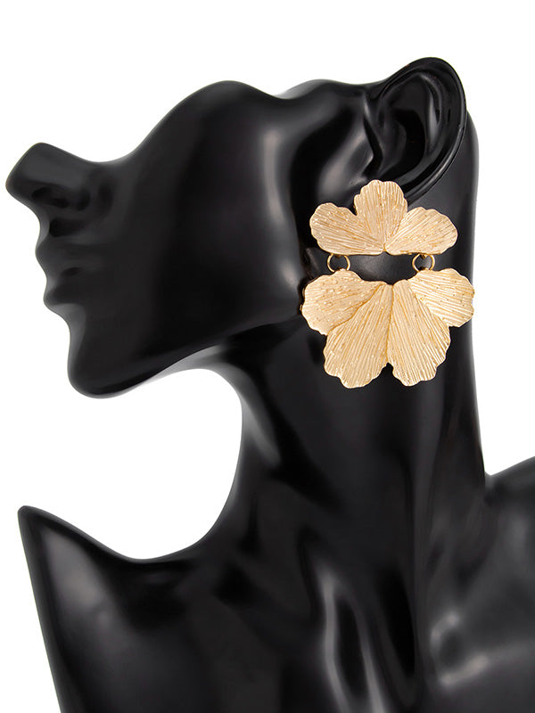 Boucles d'oreilles à coupe irrégulière, en forme de fleur